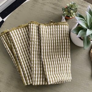 Hearth & Hand Green and White Striped Kitchen Towels
